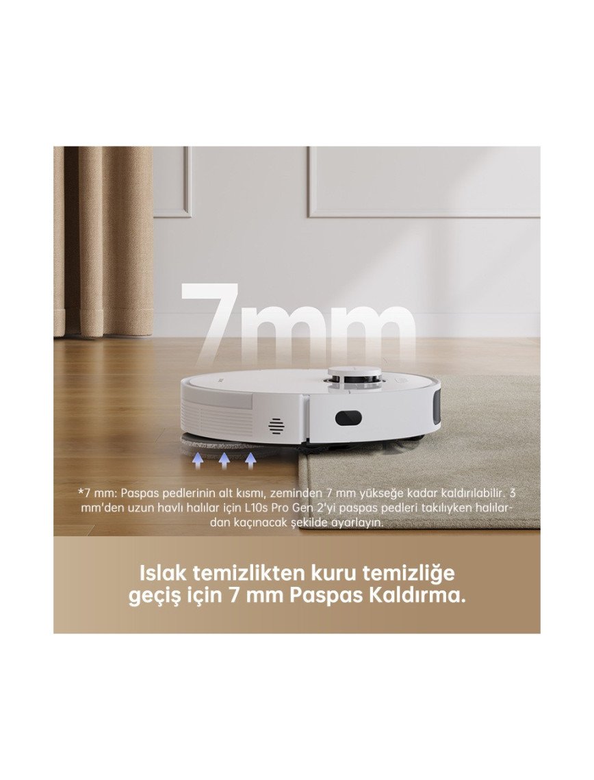 Dreame L10s Pro Gen 2 Robot Süpürge Beyaz, 7.000PA Emiş Gücü